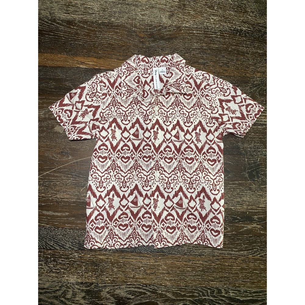 Disney Janie and Jack Moana Button Up Shirt Size 3 Tropical
